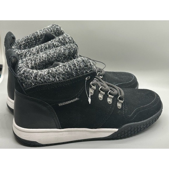 Weatherproof Women's Ruby Winter Boots Size 8 Black Memory Foam Leather Upper - Picture 2 of 9